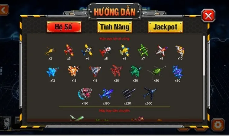 Cách Chơi Bắn Cá Đại Chiến B52 Blue88 Săn Thưởng Khủng 2 Các loại máy bay trong game Bắn Cá Đại Chiến B52 Blue88