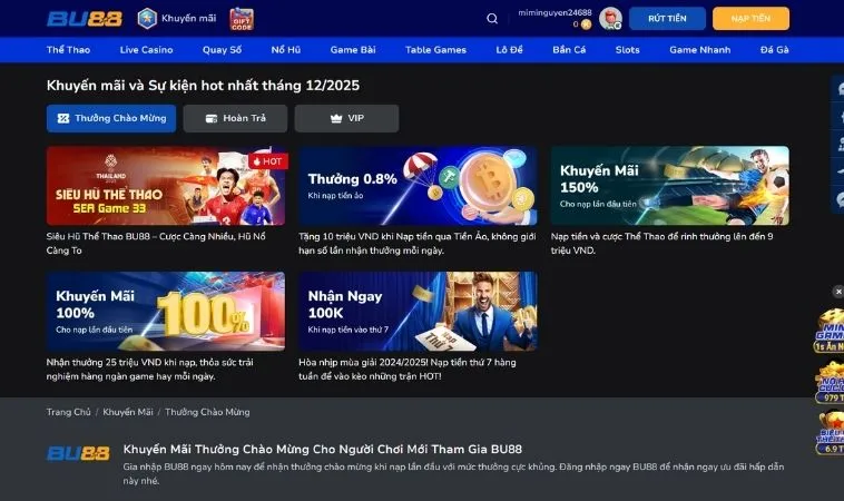 Các chương trình khuyến mãi Blue88 hấp dẫn